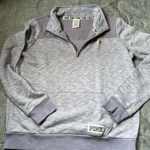 Pink 3/4 zip pullover sweatshirt